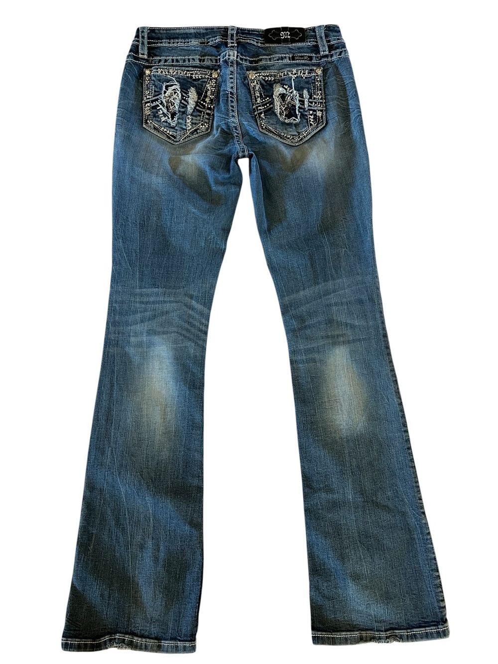 Miss Me Jeans Size 30 Bootcut Y2K Embellished Rhinestone Distressed Western - Picture 3 of 8